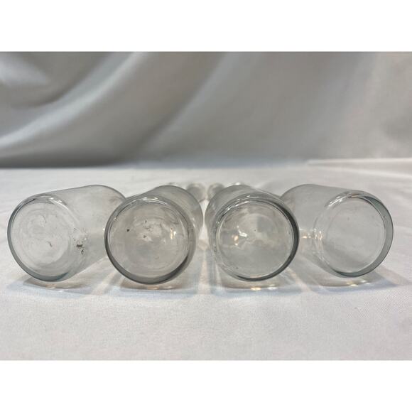 7 Antique Etched Clear Glass Cream Test Bottles of Volumetric Beakers - Picture 11 of 14